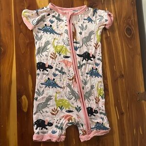 Little Sleepies Pink Dinosaur romper size 18-24 month